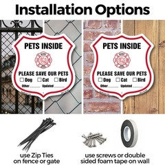 Pets Inside Shield Sign Alert Please Save Our Pets Shield Shaped Sign