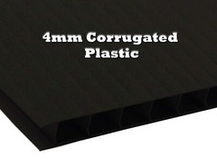 4mm Corrugated Black Plastic Sheets 18×24 24×36 24×48 36×36 Coroplast Sign SALE