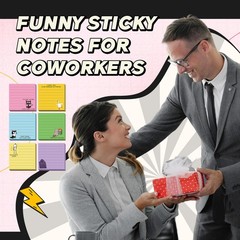 24 Pcs Funny Sticky Notes for Work 3×3 Inches Sarcastic Self Adhesive Notepad…
