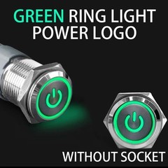16mm 12V LED ON OFF Waterproof Stainless Steel Latching Push Button Power Switch