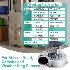 FB-RFB241 Furnace Draft Inducer Blower Fan Motor Rheem Ruud Jakel Fasco Ametek