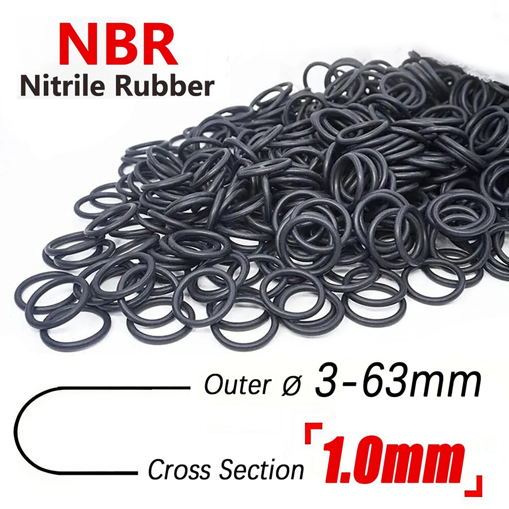 Nitrile Rubber O-Rings Seals 1.0mm Cross Section O Ring Sealing 1mm – 61mm ID