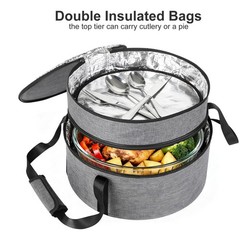 Wakaye Insulated Casserole Carrier for Hot or Cold Food, 9×13 Inches, Gray