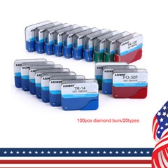 100Pzas Dental Fresas Dentales de Diamante FG Mezclado 20 Tamaño