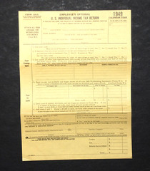 United States U.S. INDIVIDUAL INCOME TAX RETURN Form 1040A Unused IRS VTG 1949