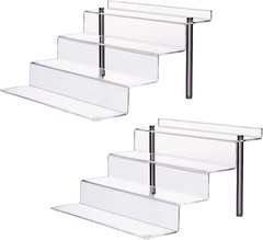 Clear Acrylic Riser Stand 4 Tier Pop Figure Display – 2 Pack