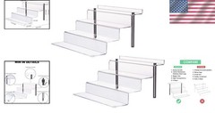 Clear Acrylic Riser Stand 4 Tier Pop Figure Display – 2 Pack