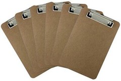Trade Quest Memo Size 6» x 9» Clipboard Low Profile Clip Hardboard (Pack of 6)