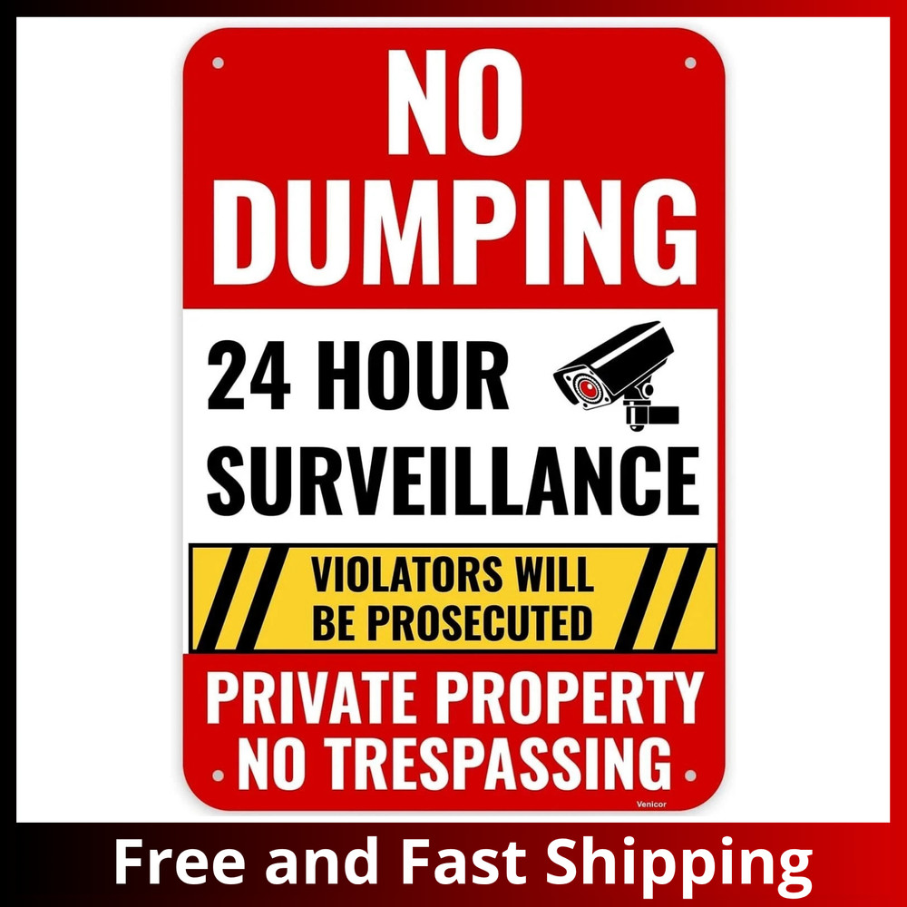 1PC No Dumping Sign Private Property Sign, 13 X 9 Inches – Aluminum – No Illegal