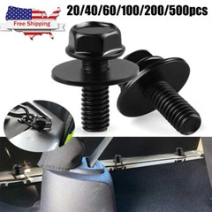 Car Body Bolts Screw Fastener Fender M6-1.0x 16mm Long-10mm Hex-17mm Washer NEW