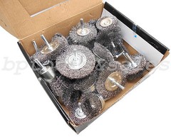 40pc Wire Wheel Brush Cup Assortment Crimped Steel 1/4″ Shank Drills Rust Scale