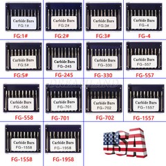 USA Dental Carbide Burs FG Round 19mm/Surgical Burs 25mm 40 Types For High Speed