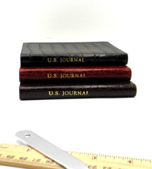 United States Travel Journal 6″ Soft Leather Cover Graphic Image 1995 Croc RED