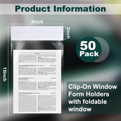 Saypacck 50 Pack Clip on Window Form Holder Buyers Guide Hangers Clear