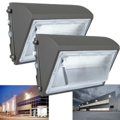 2Pack 120W Led Wall Pack Light Dusk to Dawn Commercial Outdoor Security Lighting