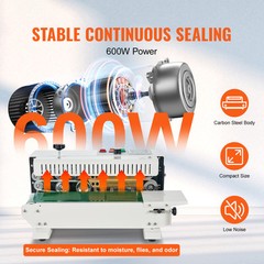 VEVOR Continuous Bag Band Sealing Machine Horizontal Band Sealer Carbon Steel