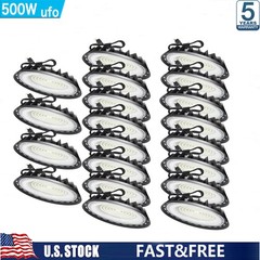 20Pack 500W UFO Led High Bay Light Industrial Commercial Factory Warehouse Light