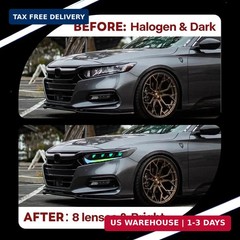 Multicolor Chase LED Headlights for Honda Accord 2018-2022 – Quad Beam Pair