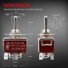 Momentary Reverse Polarity Switch 12V 30A DPDT 4 Pin On Off On Toggle Swit…
