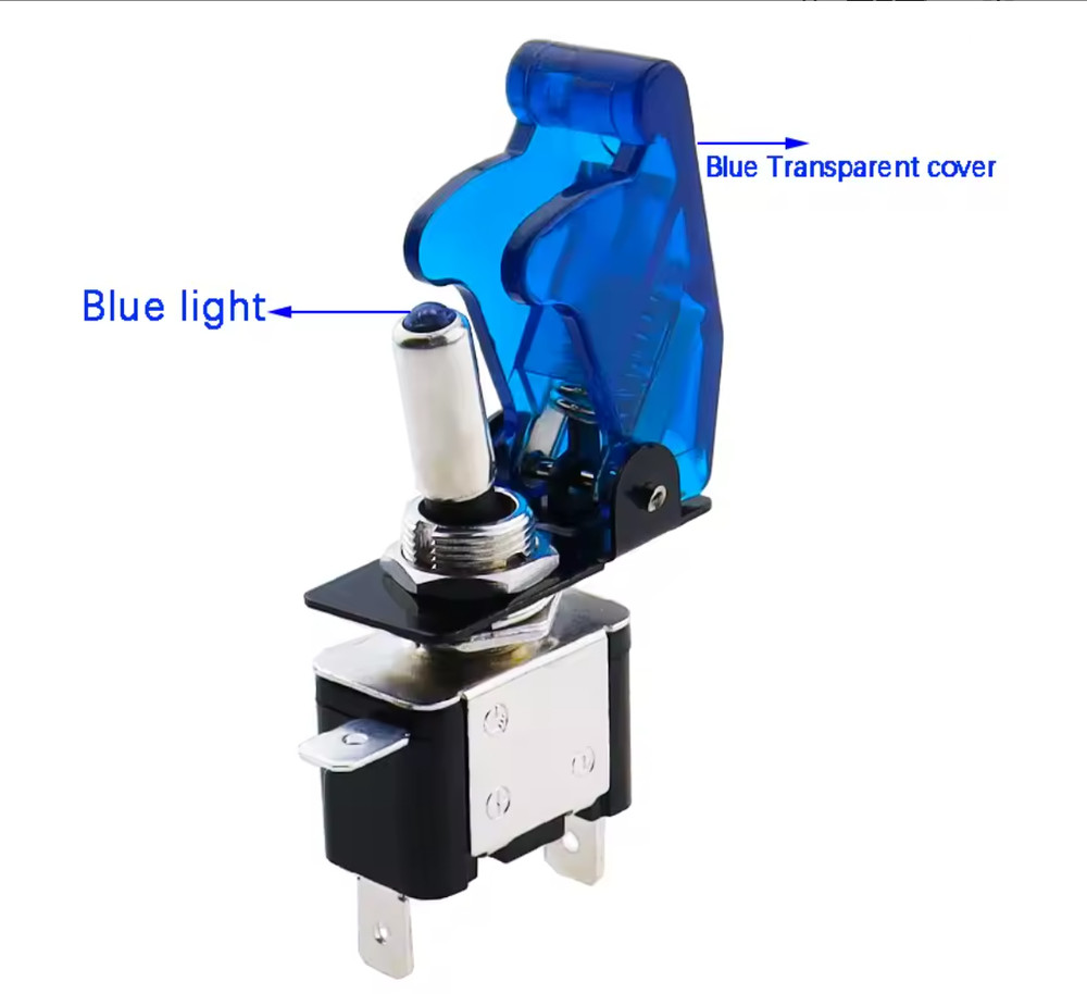 1pcs SPST ON/Off 2Pin Heavy Duty Rocker Toggle Switch with Cover 12V 20A for Car