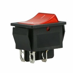 2X On/OFF Toggle Red Led Rocker Switch DPST 4 Pin Snap-In AC 16A/250V 20A/125V
