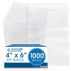 4×6 Clear Reclosable Zip Bags 1000ct 2 Mil Poly with Resealable Lock Seal