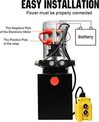 15 Quart Double Acting Hydraulic Pump Dump Trailer 12V DC Unit Pack Power Unit