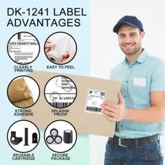 4X6 Large Paper Shipping Labels DK-1241 for Brother QL-1100 QL-1060N + Cartridge