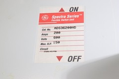 GE ADS36200HD 200A SPECTRA SERIES FUSIBLE PANELBOARD/DEADFRONT SWITCH UNIT, 600V