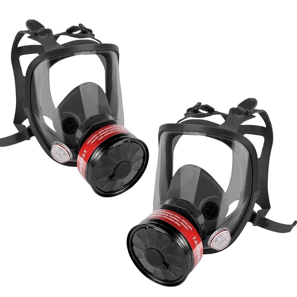 Full Face Respirator Gas Mask w/ Filters -2PCS 40mm Activated Carbon Filter 6800