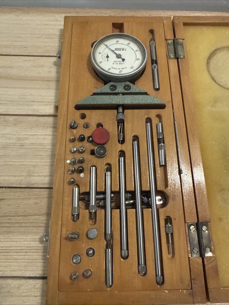 Vintage SPI Dial Bore Gauge Set 6” Range 0.001” India Made Wooden Case Machinist