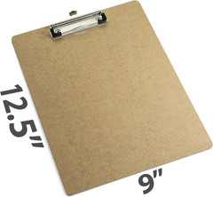 Recycled Wood Clipboard Letter Size Low Profile Clip 9×12.5in Brown