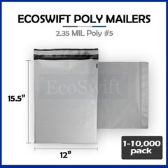 1-10000 12×15.5 «EcoSwift» Poly Mailers Envelopes Plastic Shipping Bags 2.35 MIL