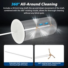 360° Rotating Compatible with Filter Cleaner with Air, All-around cleaning
