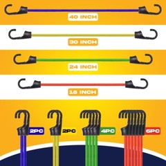 Frunop 30-Piece Heavy duty Assorted Bungee Cords Set Includes 10″, 18″, 32″, 40″