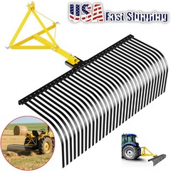Heavy Duty 60″ Landscape Rake for Category 1 Compact Tractors 3-Point Hitch