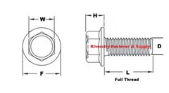 3/8-16×1 Grade 8 Flange Bolts 3/8 x 16 x 1″ Screws 3/8×16 x 1.0 Screw / Bolt