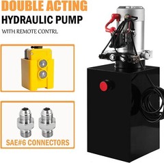 15 Quart Double Acting Hydraulic Pump Dump Trailer 12V DC Unit Pack Power Unit