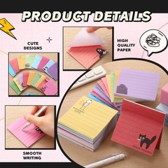 24 Pcs Funny Sticky Notes for Work 3×3 Inches Sarcastic Self Adhesive Notepad…
