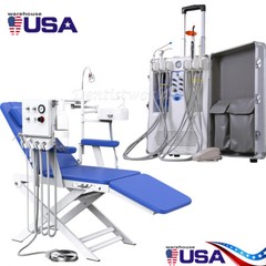 Unidad de entrega dental portátil con succión de compresor de aire de 4 orificio