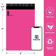 1000 6×9 Poly Mailer Envelopes Self Sealing Shipping Mailers Bags Pink POLYSELLS