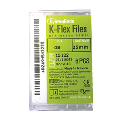 Kerr Sybron Endo Dental 25mm Stainless Steel K-FLEX file 6-file per box all size