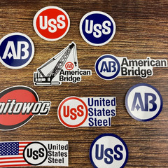 Stickers USS United States Steel AB American Bridge Union IronWorkers Carpenters