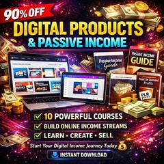Digital Products Passive Income Bundle, POD Business, Digital Download