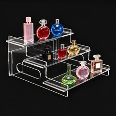 Clear Acrylic Display Risers – 3-Tier Shelf Stand for Cupcakes, Perfume, Figu…