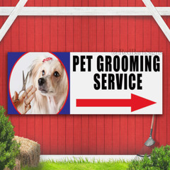 PET GROOMING DIRECTIONAL SIGN PVC Printed BANNER OUTDOOR SIGN PVC with Eyelets