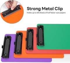 Zoenley 4 Pack Mini Clipboard 5×7″ Low Profile Clip School Office