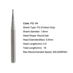 50pcs Dental Carbide Burs Round Friction Grip High Speed FG 245 330 2 4 6 8 557