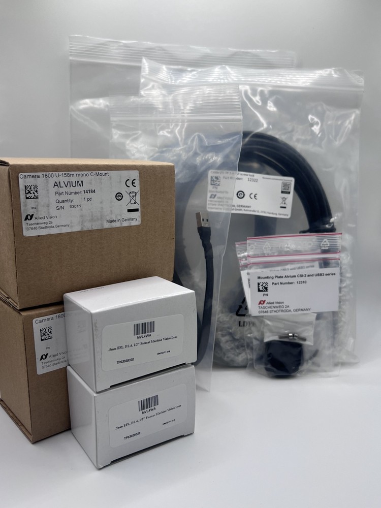 Machine Vision Stereo Camera Kit – [Alvium U-158M – Cables – Lenses – Mounts]