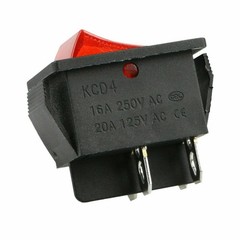 2X On/OFF Toggle Red Led Rocker Switch DPST 4 Pin Snap-In AC 16A/250V 20A/125V